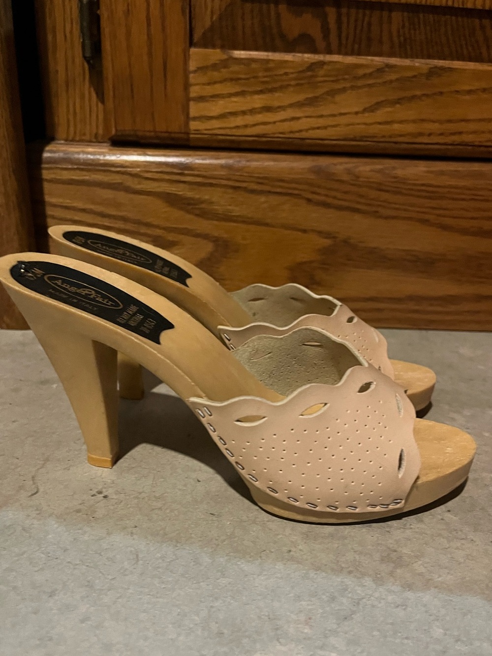 Vintage Never Worn Angel Fair Nude High Heel Open Toe Heels Size 6.5